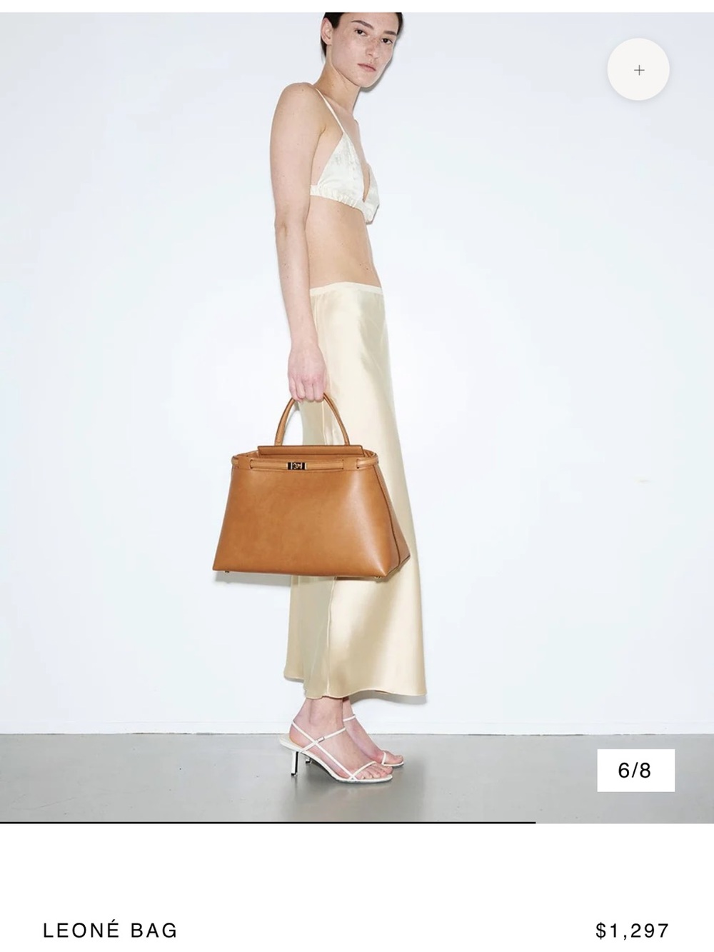 NWT Leone Medium Camel HangBag - Tan Leather Top-Handle